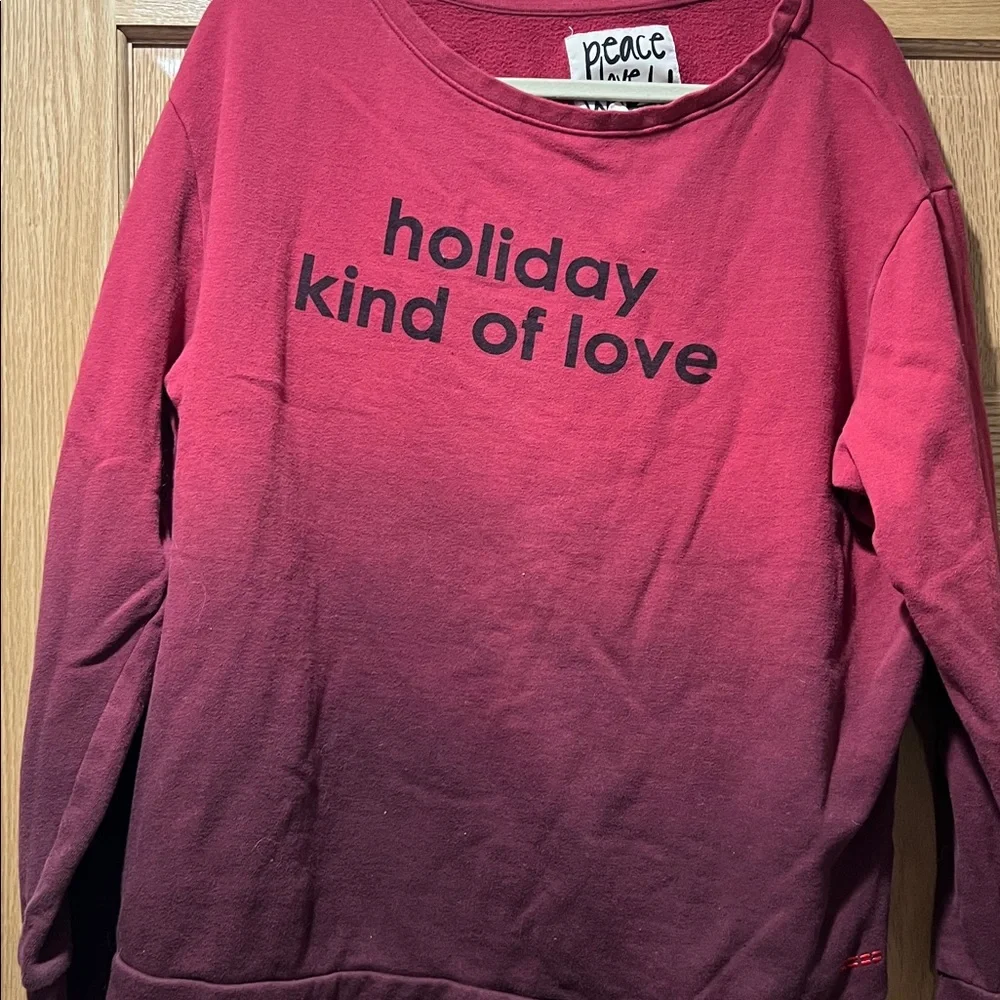 Peace Love World Red to Burgundy Ombre 